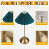 Rechargeable Cordless LED Table Lamp with Pleated Shade – Dimmable 3-Color Bedside & Desk Light