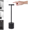 Luxury Black LED Table Lamp – Touch Control, USB Rechargeable, 3 Colors, Dimmable